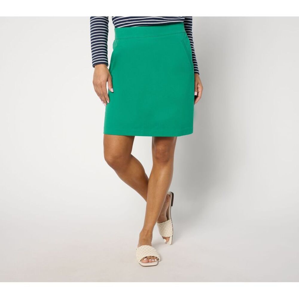 Isaac Mizrahi Live! Women's Plus Sz Skirt 30 Skort Pockets Green A646696